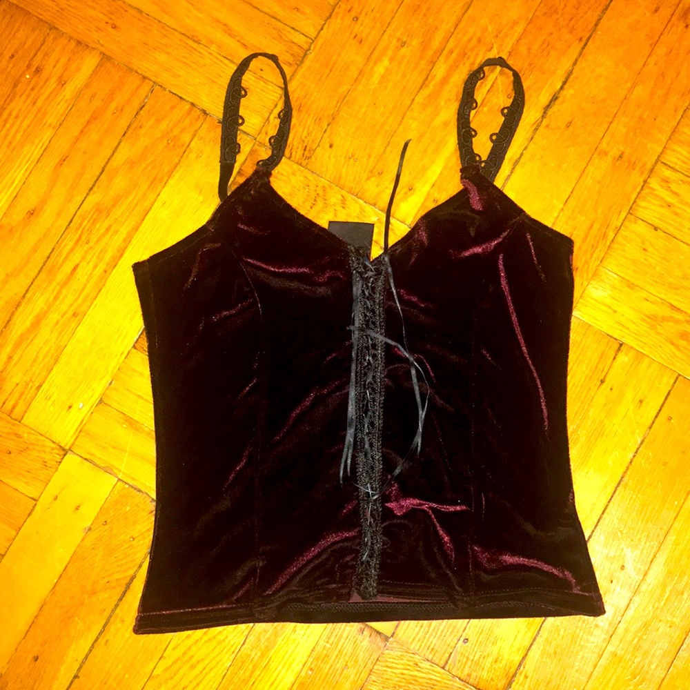 Gothic style, velvet burgundy top